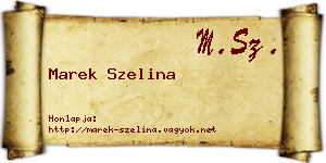 Marek Szelina névjegykártya